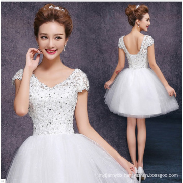 High Quality Backless with Lace White Color Women Party Dress